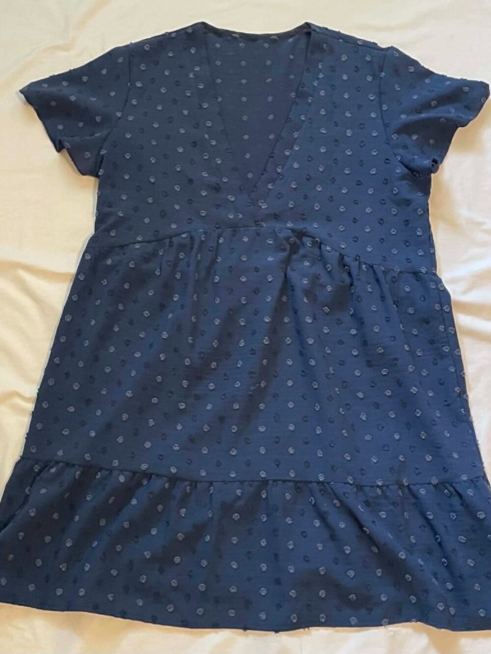 SHEIN Women’s Navy Blue V Neck Dress, Size  L